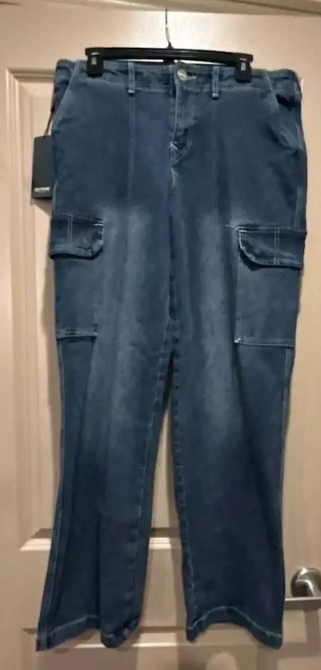 True Religion Denim Cargo Straight Leg Jeans